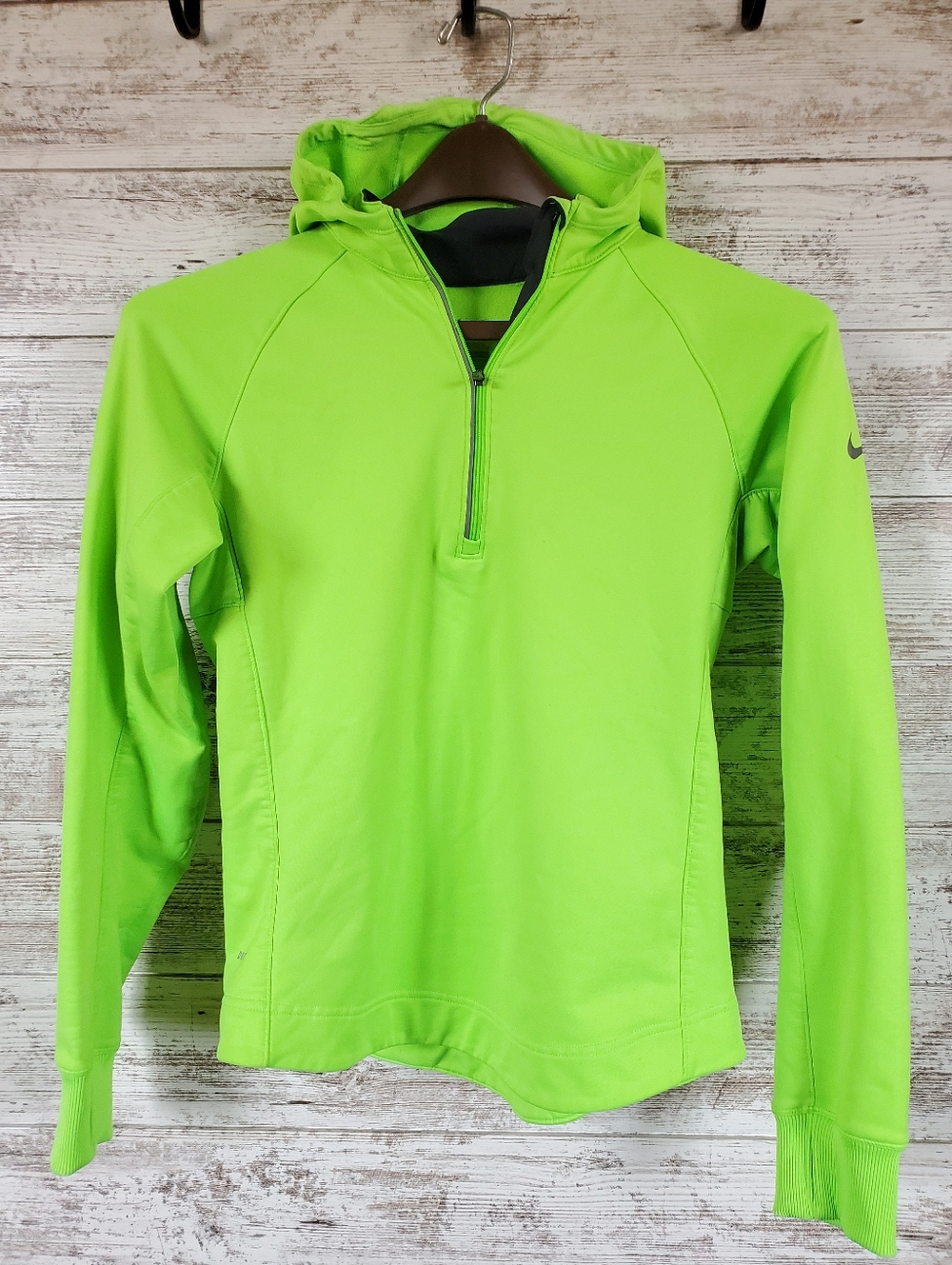 Nike Dri-FIT Running Hoodie Neon Green 1/2 Zip